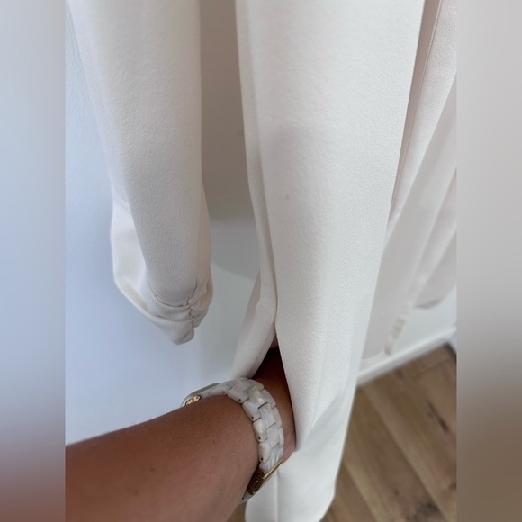 Cream Long Blazer with Pockets - Picture 8 of 8